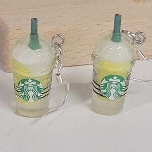 STARBUCKS MOCHA MATCHA FRAPPE ICED REFRESHERS EARRINGS HANDMADE coffee espresso